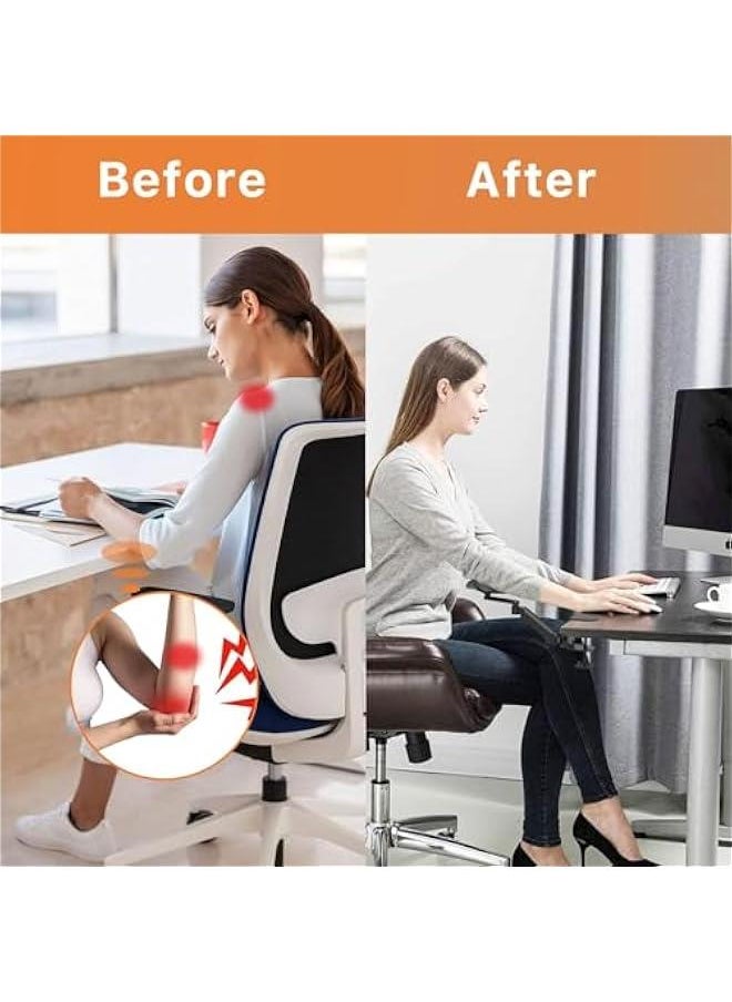 MIXDE - Adjustable Armrest for Desk, Ergonomic 360°Rotating Elbow Cushion Pad with 6-Level Height, Above Desk Extension Platform Arm Support for Left/Right Hand - Image 1