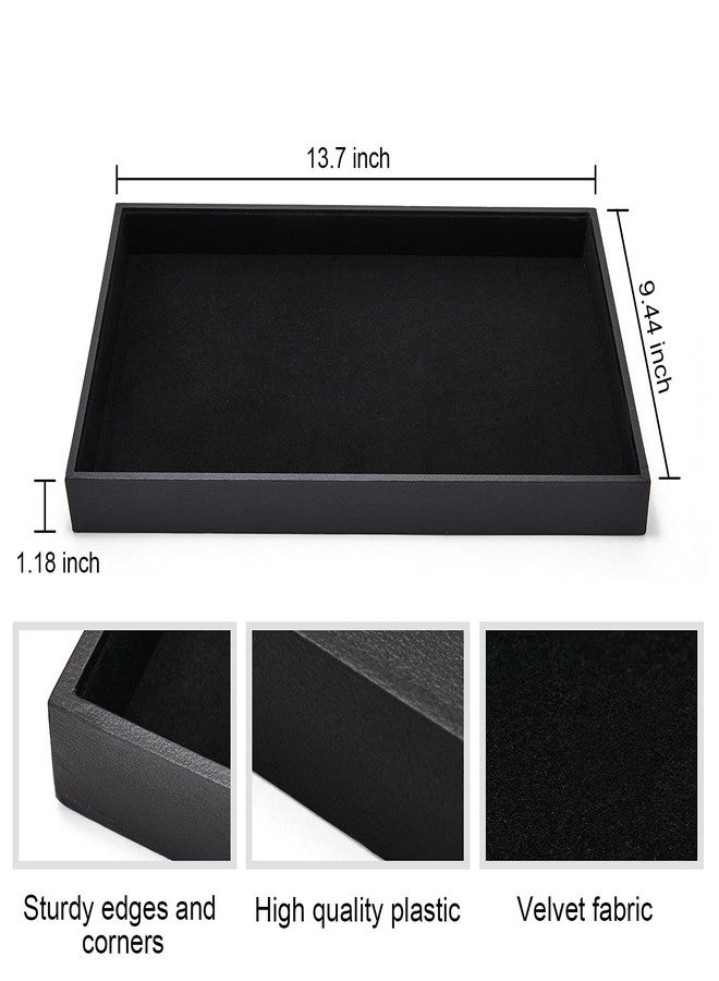 XCRUI 2Pcs Black Velvet Stackable Jewelry Tray Showcase Display Earring Necklace Bracelet Rings Organizer… - Image 2
