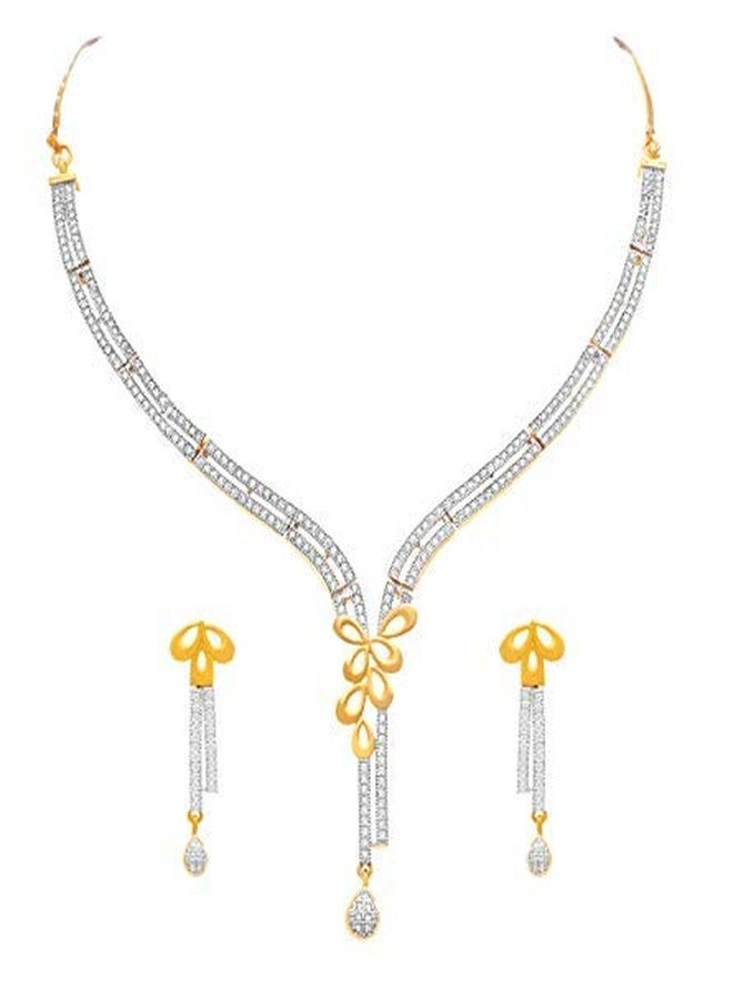 JFL - Fashion Fusion One Gram Gold Plated Cz American Diamond Necklace Set for Women & Girls.,Valentine - Image 1
