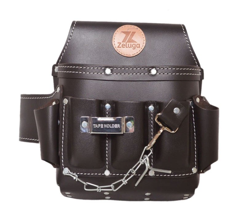 Zeluga 20-150 6 Pocket Leather Electrician Tool Pouch, Oil Tan - Image 1