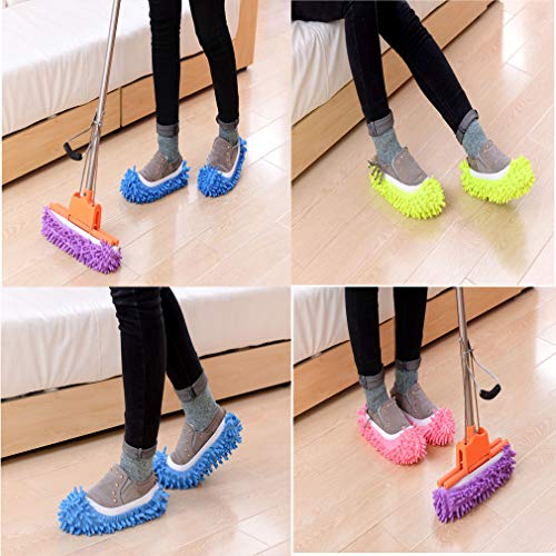 Tamicy Mop Slippers Shoes 5 Pairs (10 Pieces) - Microfiber Cleaning House Mop Slippers Floor Cleaning Tools Shoe Cover Soft Washable Reusable Microfiber Foot Socks Floor Cleaning Tools Shoe Cover - Image 3