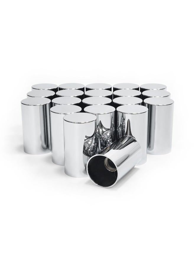 Grandroad auto 60 غطاء صمولة العجلات، 33 مم × 3-1/2" غطاء صمولة أسطواني مسطح من البلاستيك الكروم ABS مقاوم للصدأ للسيارات الكبيرة والمقطورات (20) - Image 1