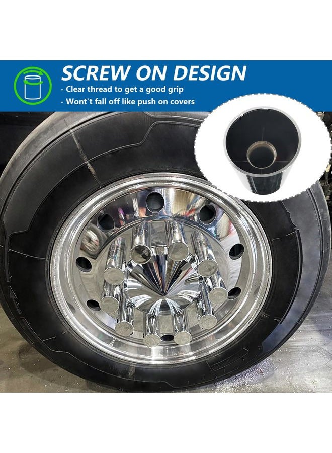 Grandroad auto 60 غطاء صمولة العجلات، 33 مم × 3-1/2" غطاء صمولة أسطواني مسطح من البلاستيك الكروم ABS مقاوم للصدأ للسيارات الكبيرة والمقطورات (20) - Image 4