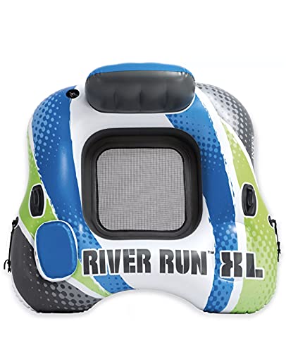 Intex River Run XL Lounge Tube - Inflatable Pool River Raft Ride- Vibrant Blue, White, and Green - Image 1