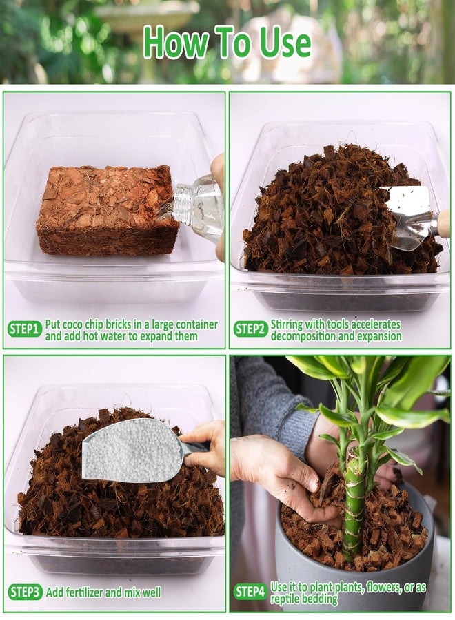 Riare 4 Pack Coco Chips Substrate for Plants High Expansion Coconut Substrate Coco Husk Mulch for Garden Flowers, Herbs, Planting (4) - Image 4