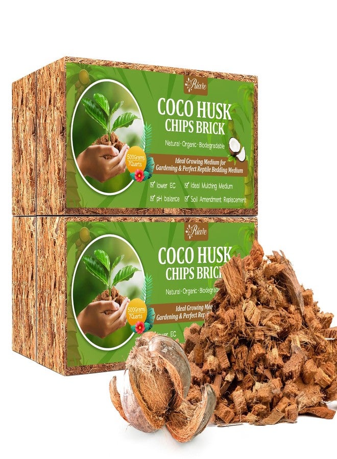 Riare 4 Pack Coco Chips Substrate for Plants High Expansion Coconut Substrate Coco Husk Mulch for Garden Flowers, Herbs, Planting (4) - Image 1