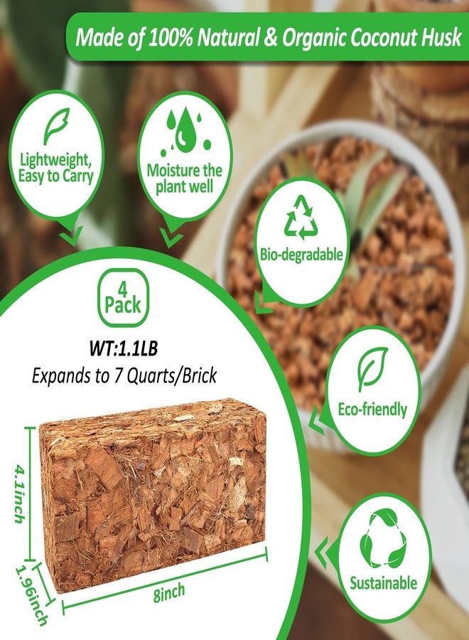 Riare 4 Pack Coco Chips Substrate for Plants High Expansion Coconut Substrate Coco Husk Mulch for Garden Flowers, Herbs, Planting (4) - Image 2