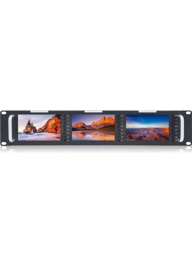 Feelworld FeelWorld T51 Triple 5" 2 RU 3G-SDI/HDMI Rackmount Monitor - Image 1
