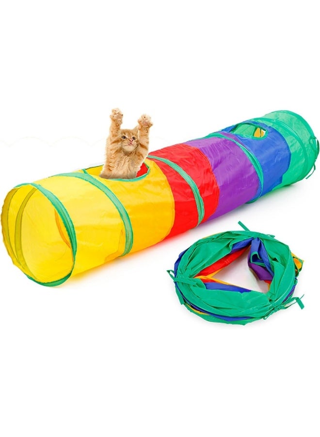 🎪 نفق قطط تفاعلي للقطط الداخلية والأرانب – تصميم قابل للطي بمرونة - Image 1