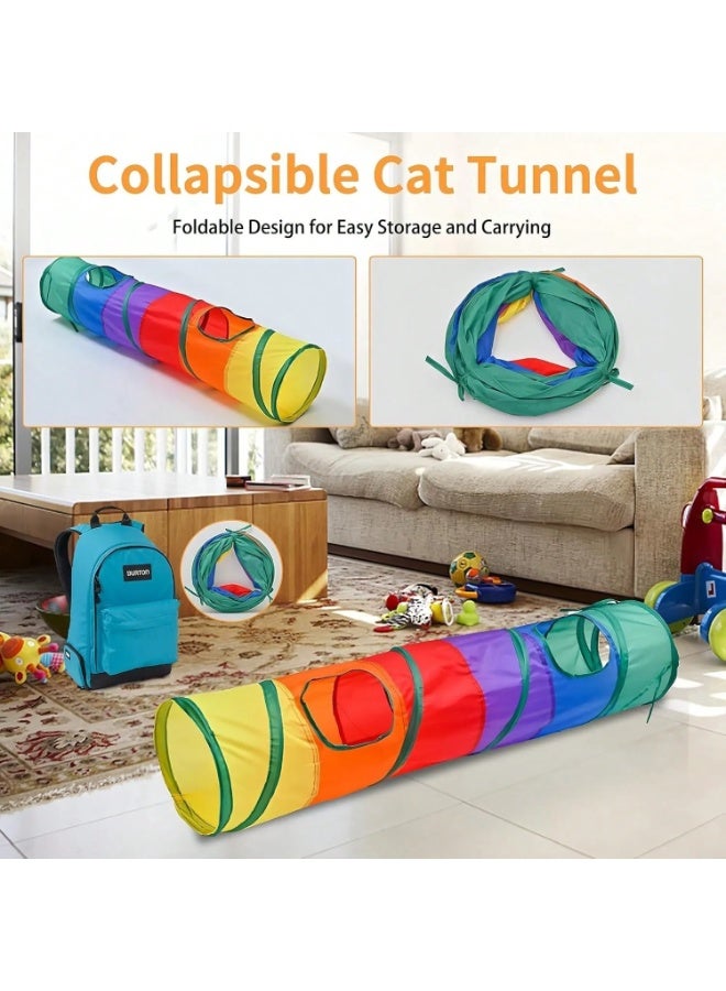 🎪 نفق قطط تفاعلي للقطط الداخلية والأرانب – تصميم قابل للطي بمرونة - Image 2