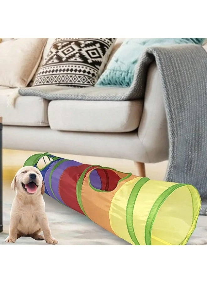 🎪 نفق قطط تفاعلي للقطط الداخلية والأرانب – تصميم قابل للطي بمرونة - Image 3