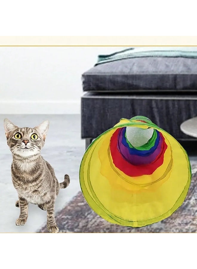 🎪 نفق قطط تفاعلي للقطط الداخلية والأرانب – تصميم قابل للطي بمرونة - Image 4