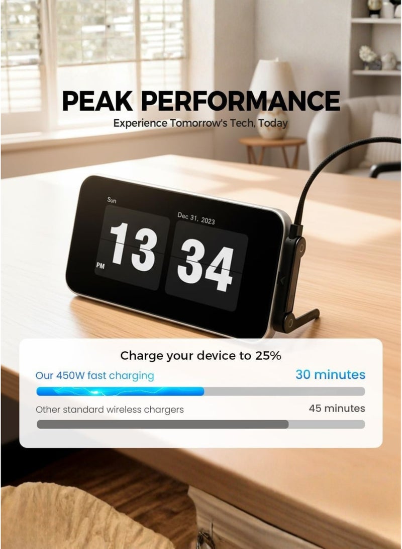 Sunshine Trade World 2-in-1 Foldable Phone Stand USB-C Cable 240W Fast Charging – 1.5M Braided Type-C Charger Cable with Invisible Mobile Stand, Super Fast USB-C Charging Cord for iPhone 16/15, Samsung S25/S24 Ultra, Xiaomi, Huawei, Tablets, MacBook, iPad & USB-C Devices - Image 4