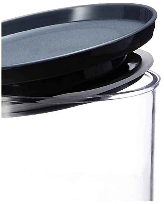 Homeor Plastic Storage Jar and Container Set I Air Tight & BPA Free Stackable Containers for Kitchen Storage Set I Grocery Kitchen Container Set I Multipurpose Kitchen Jar, 900 Ml Each, Set 6, Black - Image 2