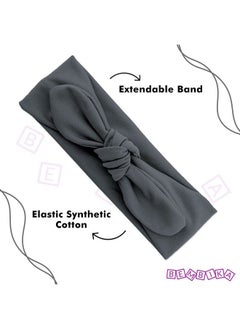 BEMBIKA Bow Headband For Baby Girl Hair Accessories For Girls Headband For Babies Grey  - Image 5