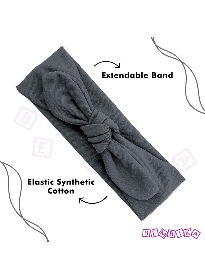 BEMBIKA Bow Headband For Baby Girl Hair Accessories For Girls Headband For Babies Grey - Image 5