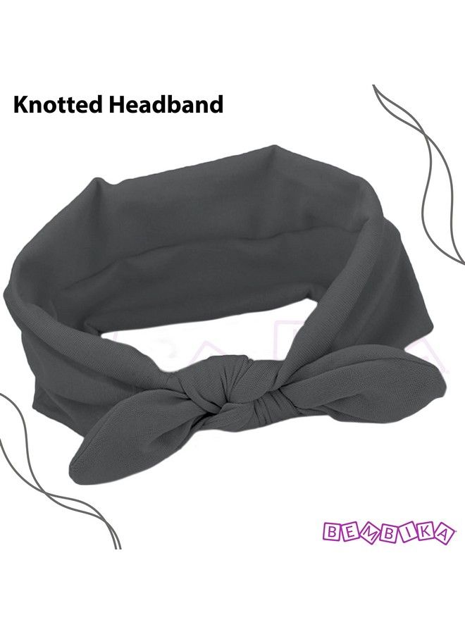 BEMBIKA Bow Headband For Baby Girl Hair Accessories For Girls Headband For Babies Grey - Image 3