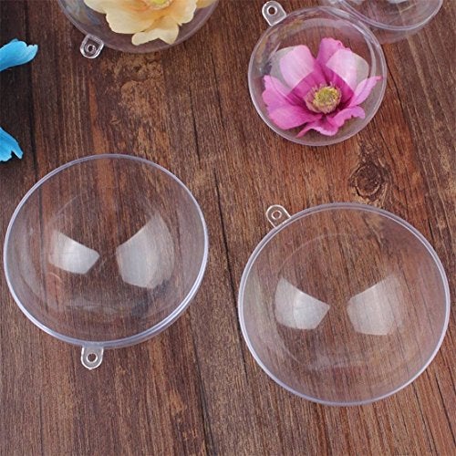 Wenosda Clear Plastic Acrylic Fillable Ball Ornament Set (80mm 12pcs) - Image 5