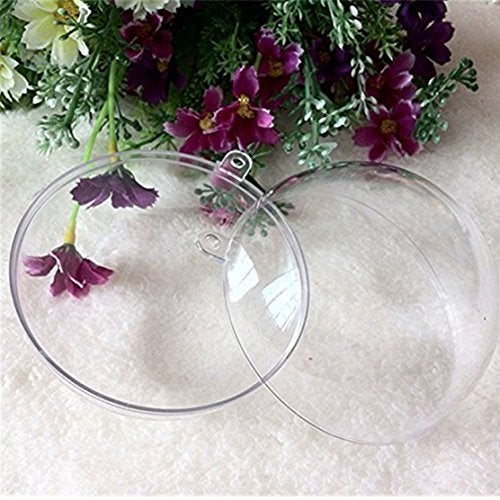 Wenosda Clear Plastic Acrylic Fillable Ball Ornament Set (80mm 12pcs) - Image 4