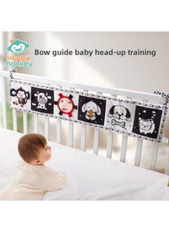 Generic Baby's Black And White Bed Cloth Book Can't Be Torn Baby's Cartoon Bed Hanging Ornaments With Observation Mirror Ringing Paper-Color:Hmk Black And White Bed Cloth Book-fox  - Image 5