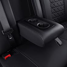 YIERTAI Rear Seat Covers for RAM 2009-2023 2024 2025 2026 1500HD 2010-2026 2500 3500HD Pickup Crew Double Cab Quad Cab Waterproof Faux Leather Back Seat Cover(1 Rear Seat Cover/Black) - Image 3