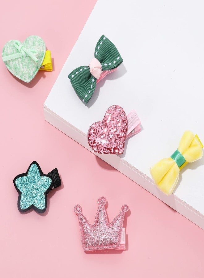Whaline 15Pcs Dog Hair Clips Pink Blue Yellow Puppies Hair Barrettes with Metal Clips Cute Bow Heart Flower Crown Hairpin for Dog Cat Pet Grooming Accessories Party Birthday Supplies - Image 3