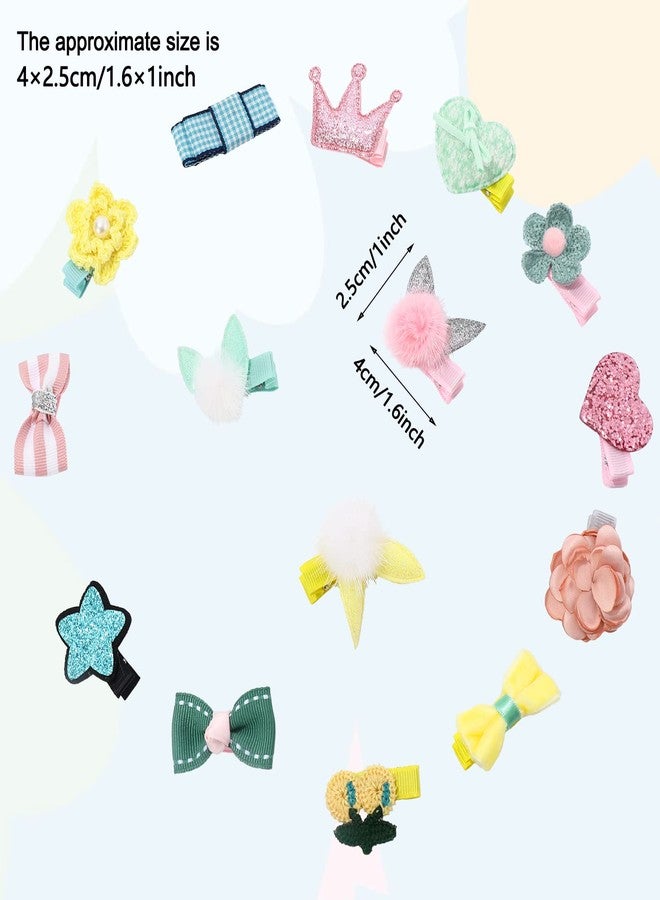 Whaline 15Pcs Dog Hair Clips Pink Blue Yellow Puppies Hair Barrettes with Metal Clips Cute Bow Heart Flower Crown Hairpin for Dog Cat Pet Grooming Accessories Party Birthday Supplies - Image 2