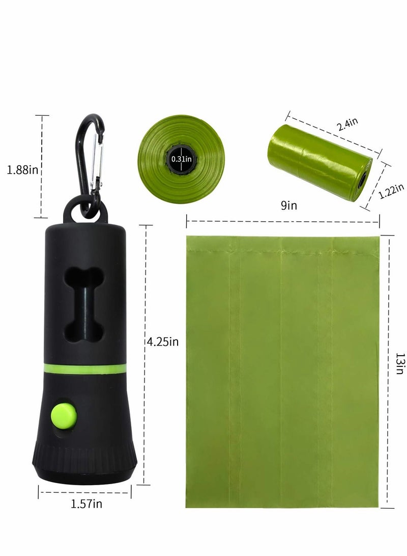 Excefore 2 Pieces Dog Po op Waste Bag Holder Dispenser with LED Flashlight and 8 Rolls  Bags - Image 3