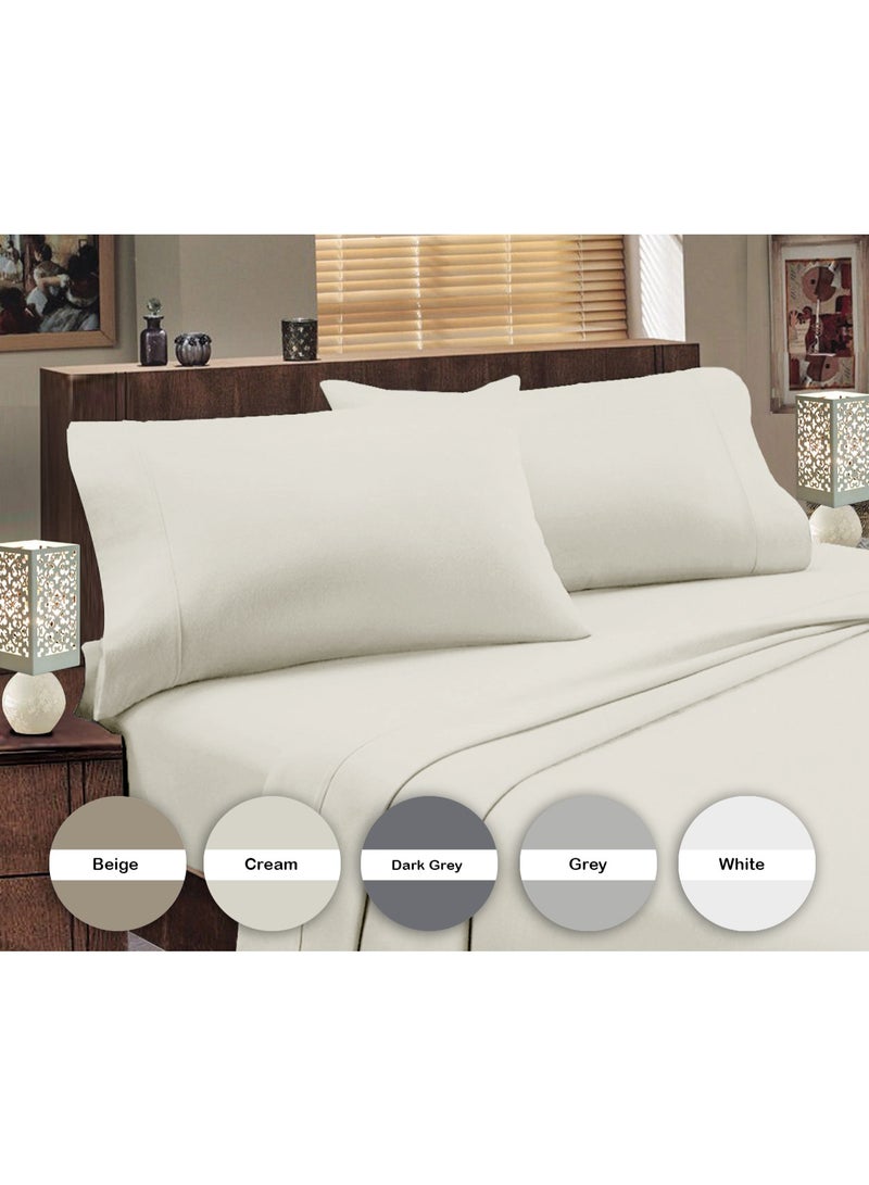 Lavish Touch Double Brushed Flannel 160 GSM Sheet Set RV Twin XL Vanilla - Image 1