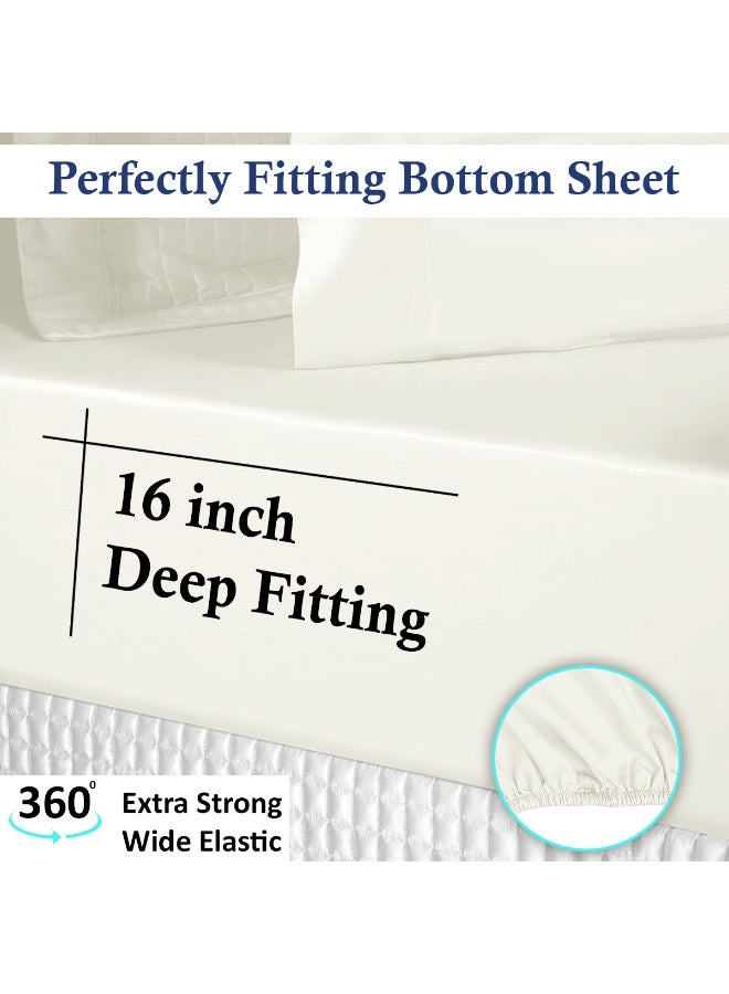 Lavish Touch Double Brushed Flannel 160 GSM Sheet Set RV Twin XL Vanilla - Image 3
