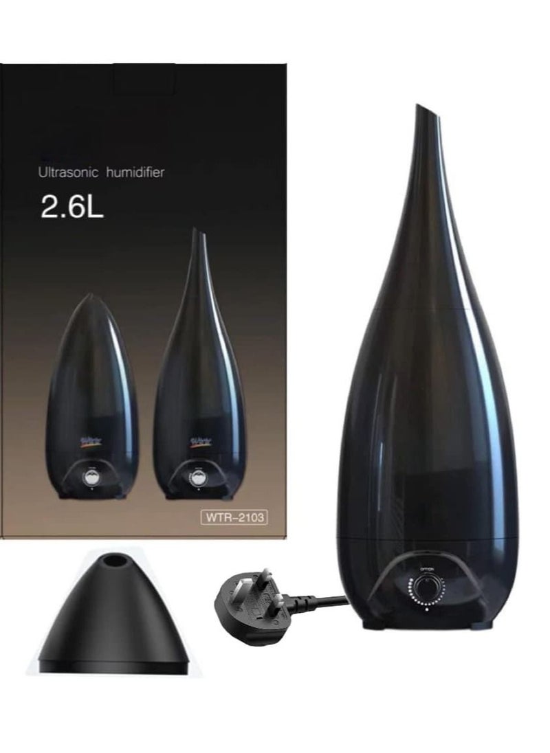 EasyLife - Cool Mist Humidifiers for Bedroom Vase Design 2 Nozzle Essential Oil Air Diffuser Plant Humidifier Desktop Modern Room Decoration Man Woman Gift Black - Image 1