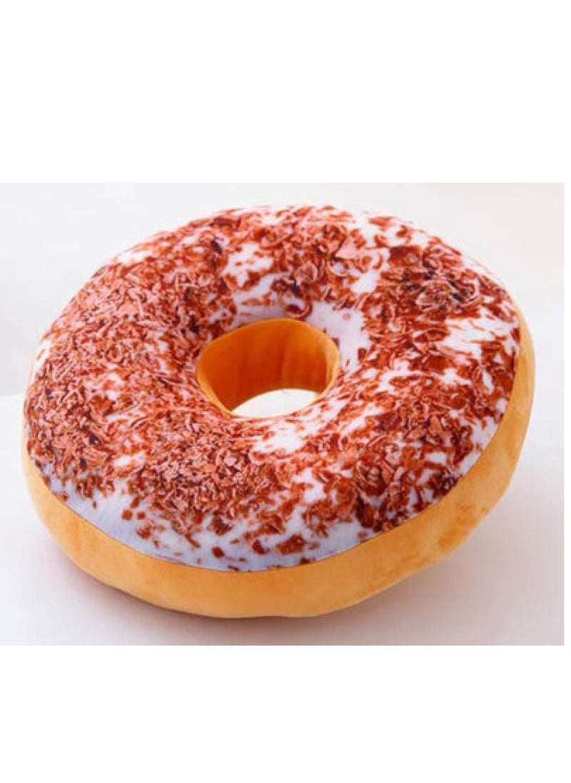 Bluejw Round Doughnut Back Stuffed Cushion Throw Pillow Plush Play Toy Doll For Office Chair Car Seat Diameter: 40cm/15.7 inch  - Image 1