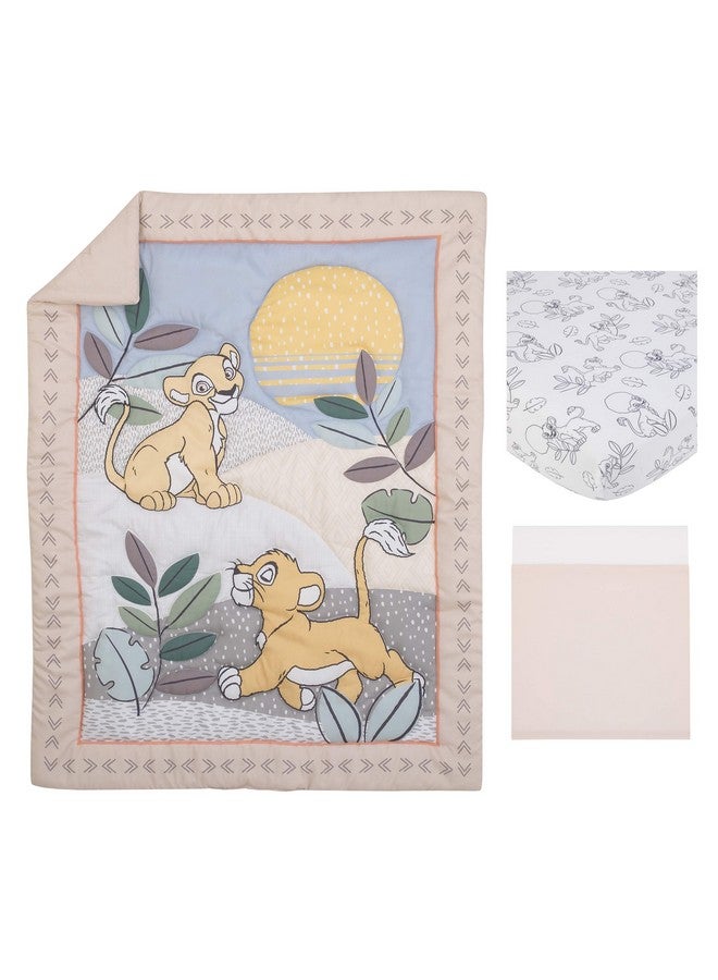 Disney Lion King Leader of The Pack Grey, Sage, Ivory and Yellow 3 Piece Nursery Crib Bedding Set - Comforter, Fitted Crib Sheet, and Crib Skirt - Image 5