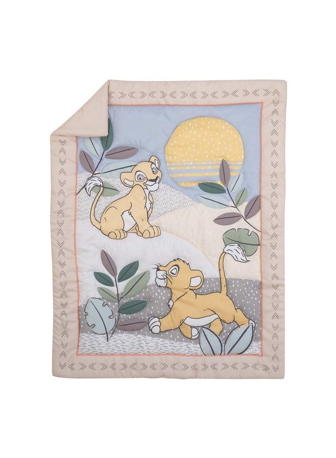 Disney Lion King Leader of The Pack Grey, Sage, Ivory and Yellow 3 Piece Nursery Crib Bedding Set - Comforter, Fitted Crib Sheet, and Crib Skirt - Image 2