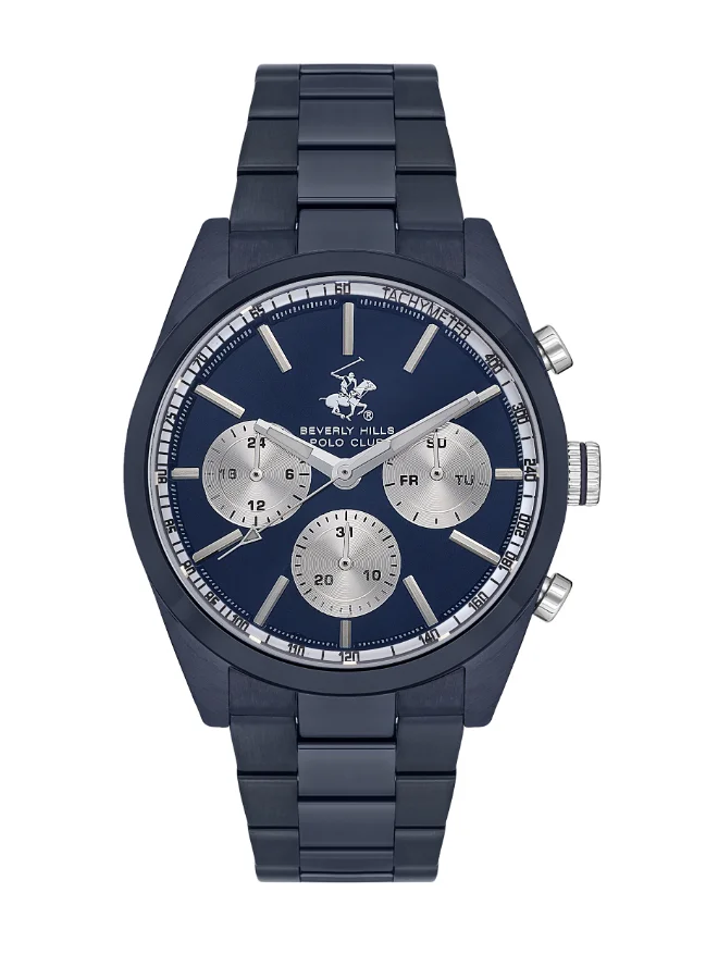 BEVERLY HILLS POLO CLUB Polo Club Men's Watch, Multi Function Display and Metal Strap - BP3618X.990, Blue