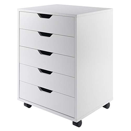 Winsome 10519 Halifax 5Drawer Composite Wood Cabinet White