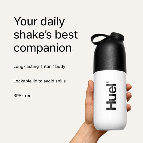 Huel Black Edition Shaker Bottle | BPA Free and Long-Lasting Tritan Body | Lockable Lid to Avoid Spills | Fill line guide for perfect Measurements | Dishwasher Friendly | 13.5oz - Image 2