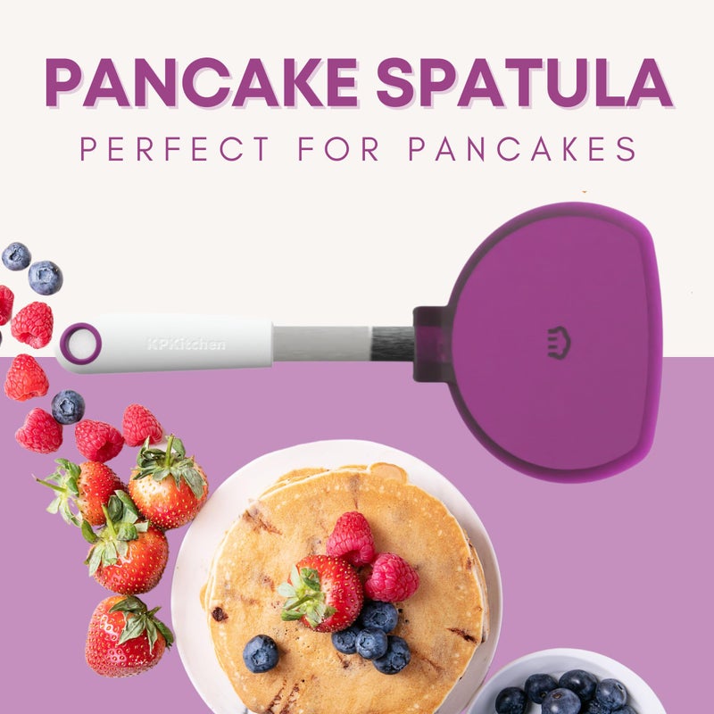 KPKitchen Wide Pancake Spatula Flipper - Heat Resistant Extra Large Silicone Turner for Non-Stick Cookware & Griddle - Perfect for Crepes & Eggs - Ideal Big Baking Tool for Women Who Love to Bake by KPKitchen - Image 2