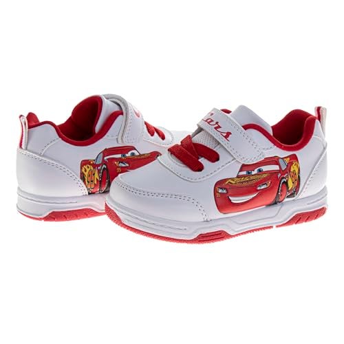 Josmo Kids Cars Shoes Boys Lightning McQueen Sneakers Lightweight Breathable Athletic Shoe - White Cherry Size 6 Toddler - Image 4