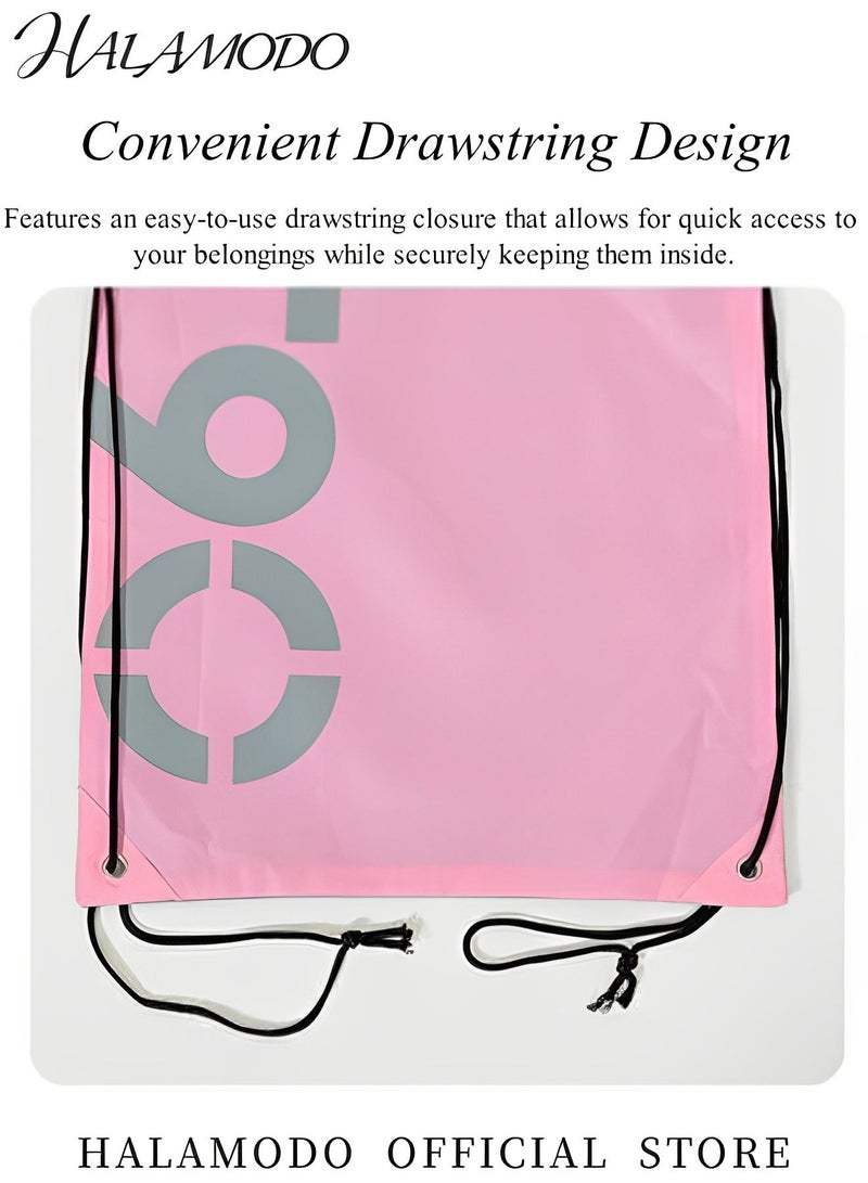 Halamodo Drawstring Backpack Sports Gym Bag for Women Men Cinch Bag Foldable Draw String Back Bag Sports Bag for Gym & Sports & Travel - Image 3