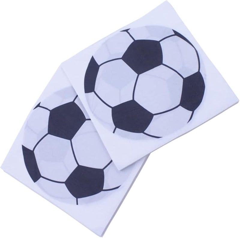 مناديل حفلة كرة القدم البيضاء 40 قطعة حجم متوسط لتزيين أعياد ميلاد الأولاد والبنات - Image 1