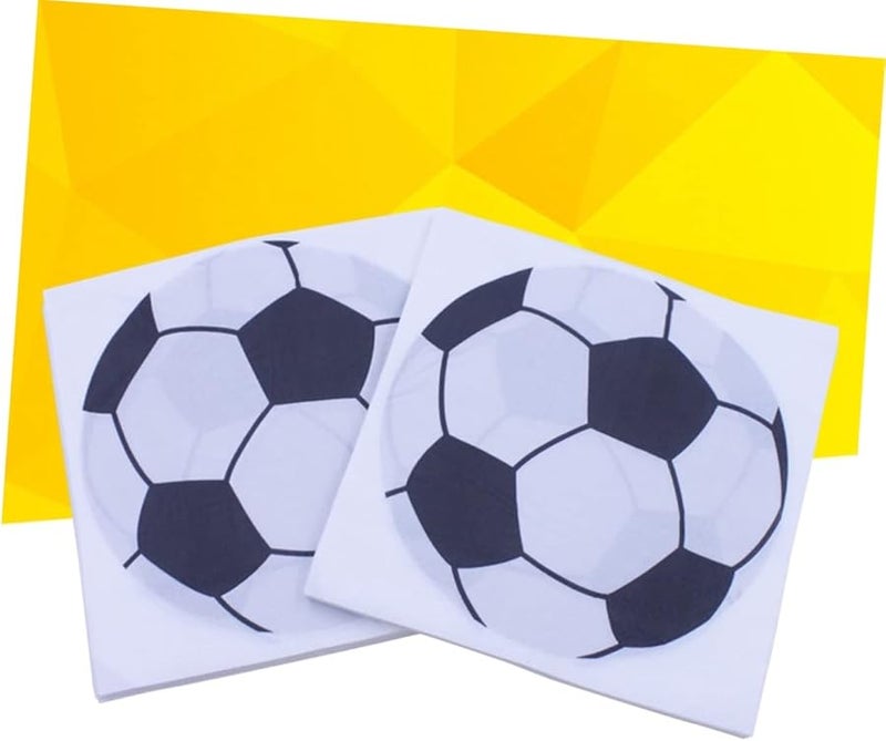 مناديل حفلة كرة القدم البيضاء 40 قطعة حجم متوسط لتزيين أعياد ميلاد الأولاد والبنات - Image 5