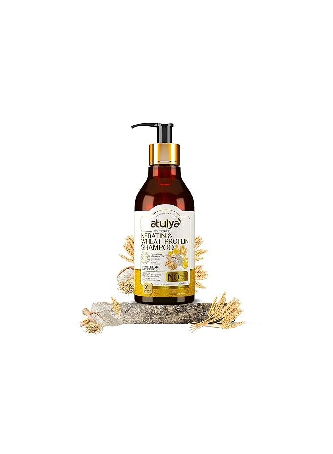 Atulya Keratin Wheat Protein Shampoo for Protecting Repairing Hair Anti Frizz Shampoo No Added Paraben - Image 1