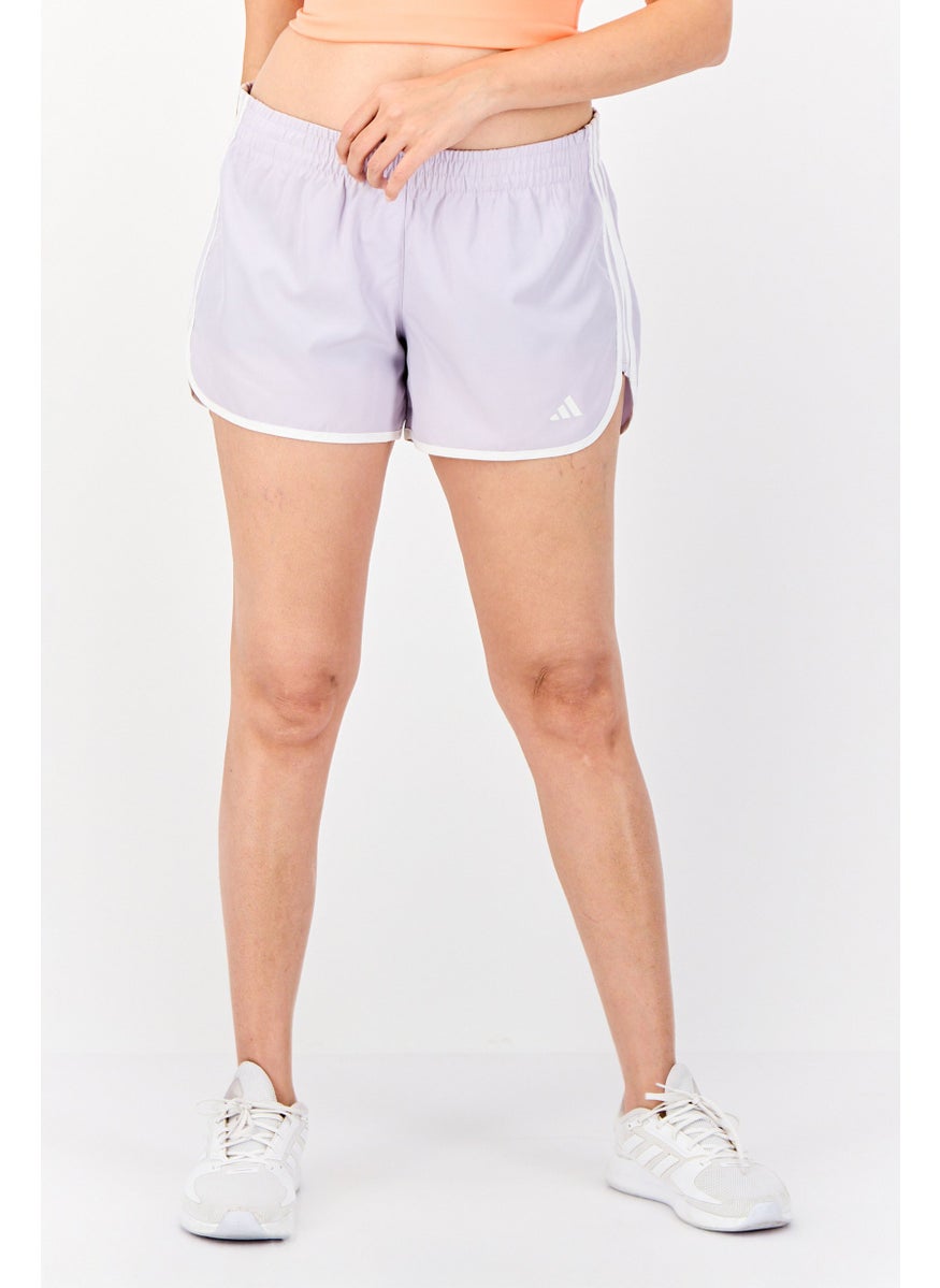 Adidas Women Slim Fit 4 Inseam Running Short, Light Purple  - Image 1