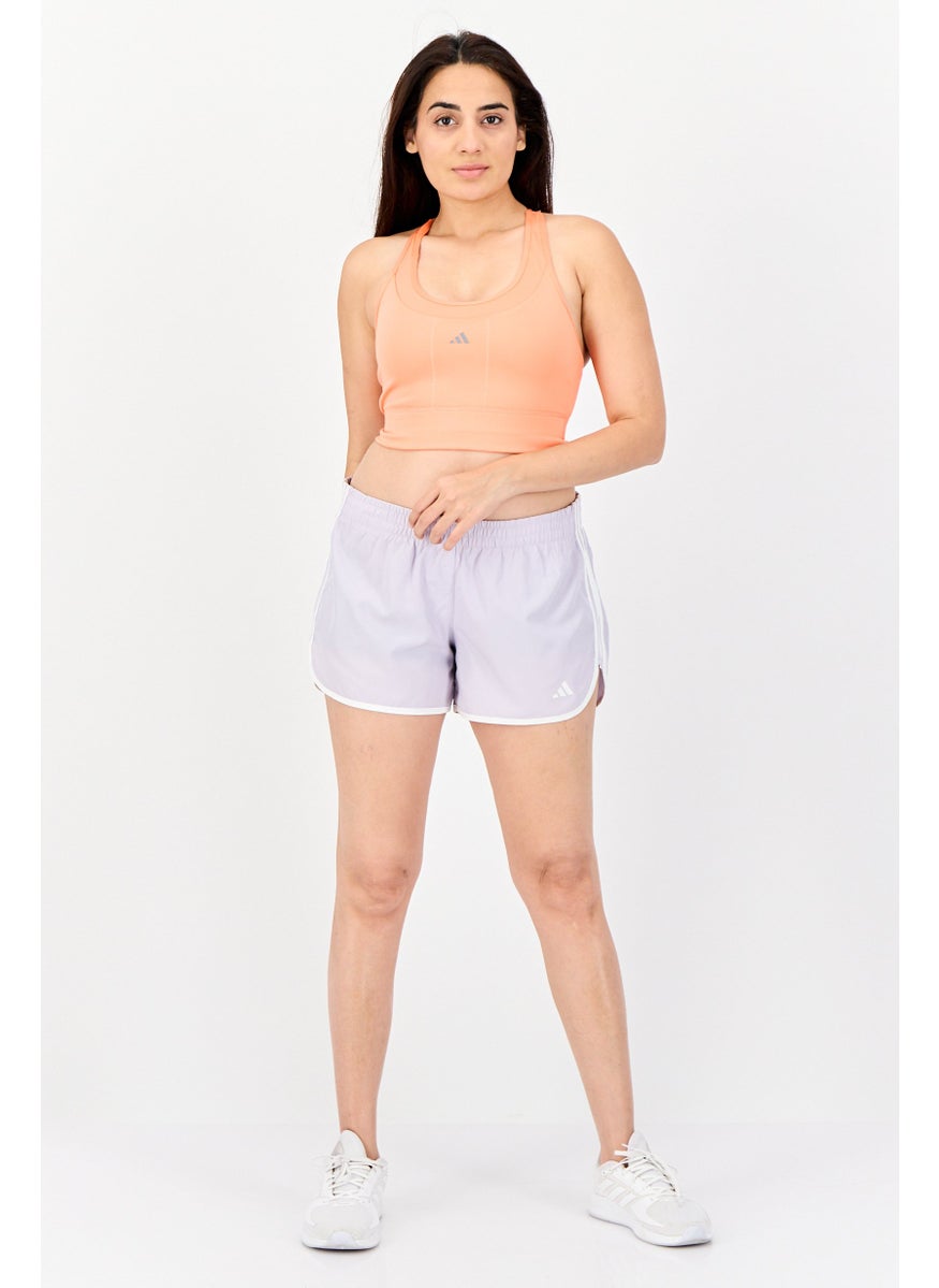 Adidas Women Slim Fit 4 Inseam Running Short, Light Purple  - Image 3