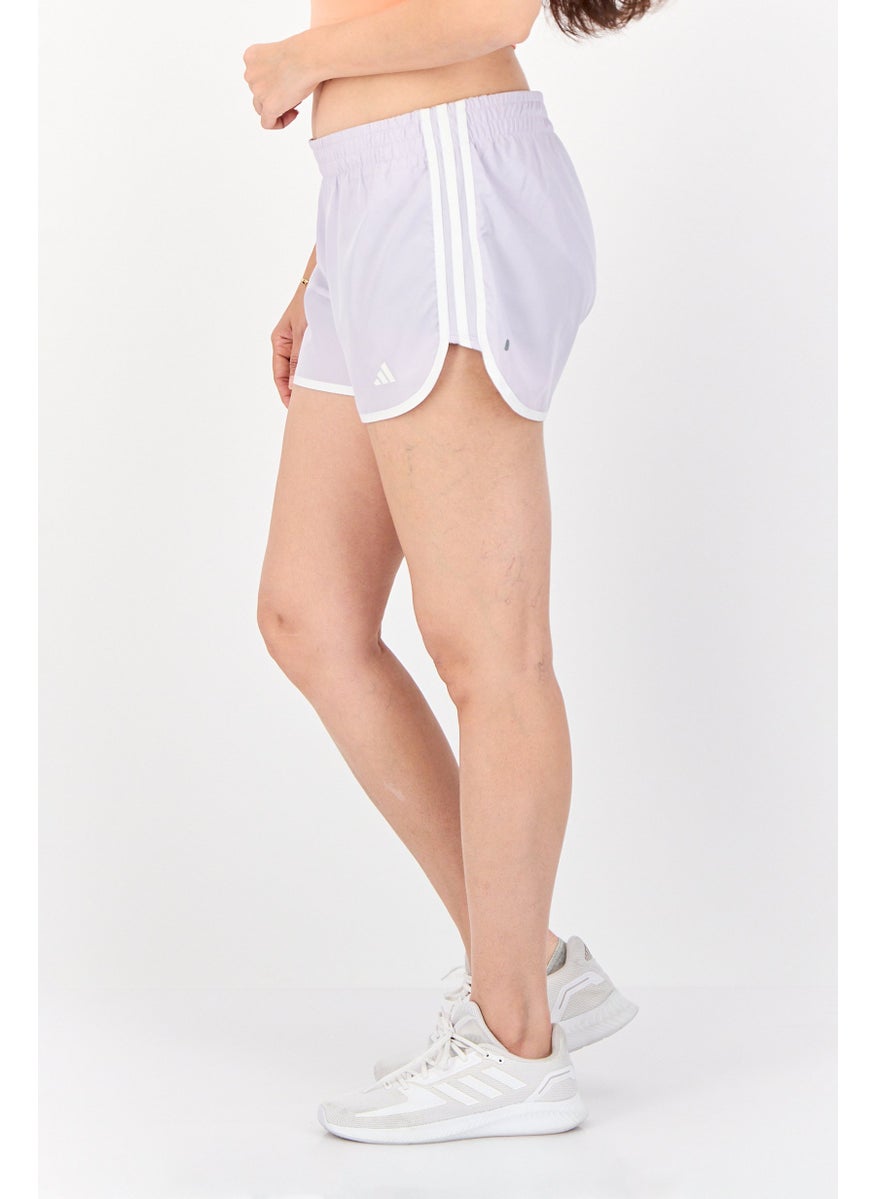 Adidas Women Slim Fit 4 Inseam Running Short, Light Purple  - Image 4