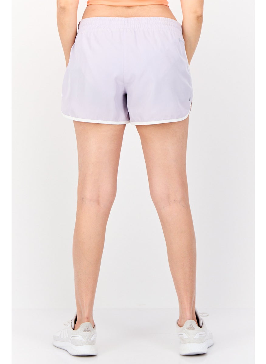 Adidas Women Slim Fit 4 Inseam Running Short, Light Purple  - Image 2
