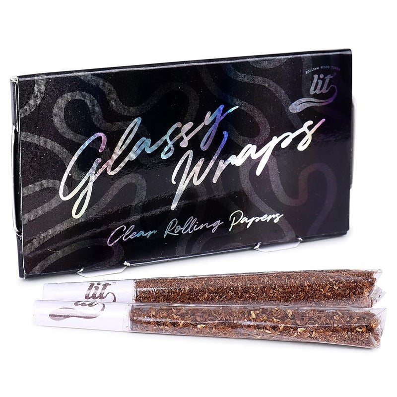 LIT Glassy Wraps 100% Natural Transparent Rolling Paper (50 Papers in 1 Pack) - Image 1