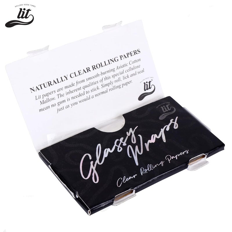 LIT Glassy Wraps 100% Natural Transparent Rolling Paper (50 Papers in 1 Pack) - Image 4