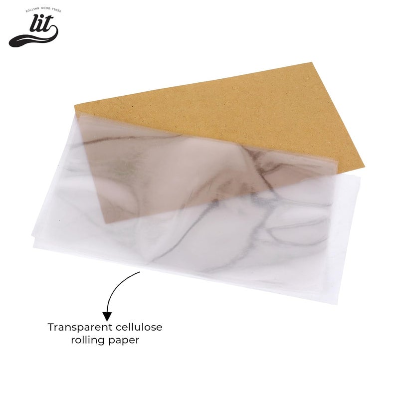 LIT Glassy Wraps 100% Natural Transparent Rolling Paper (50 Papers in 1 Pack) - Image 2
